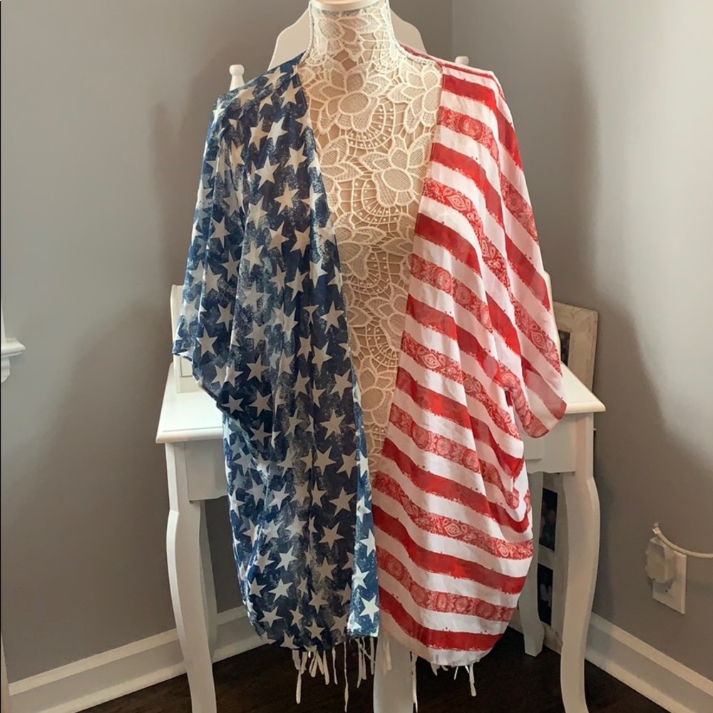 American Flag Sheer Vest